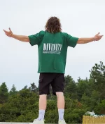 Divinity Oversized T-Shirt 1100 Forest Green - Back