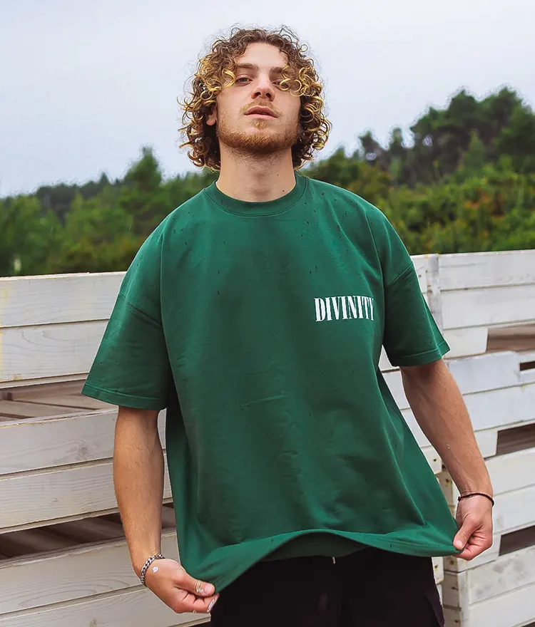 Divinity Oversized T-Shirt 1100 Forest Green - Front