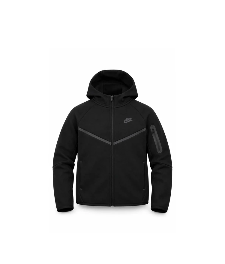 Nike Tech Fleece Zip Hoodie Black (Junior) — HV5867-010