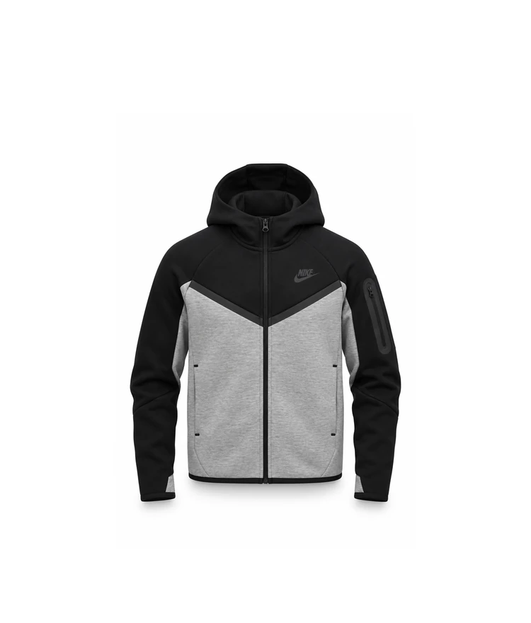 Nike Tech Fleece Zip Hoodie Black/Grey (Junior)