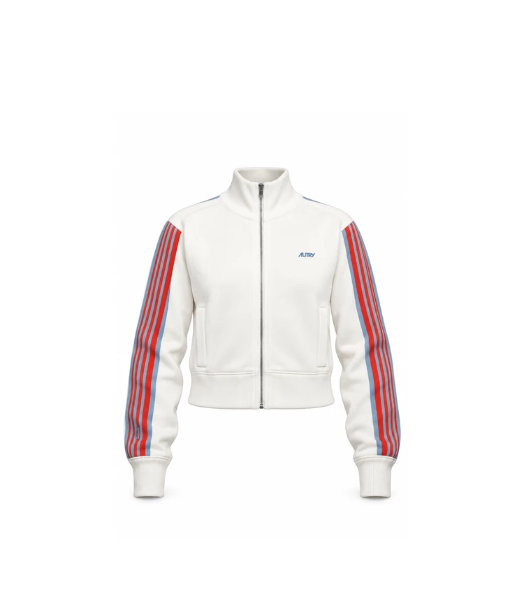 Autry Knitted Viscose Full Zip Jacket White Woman